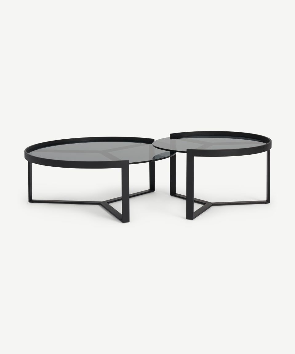 Latest Aula Nesting Coffee Table, Black & Grey (View 3 of 15)