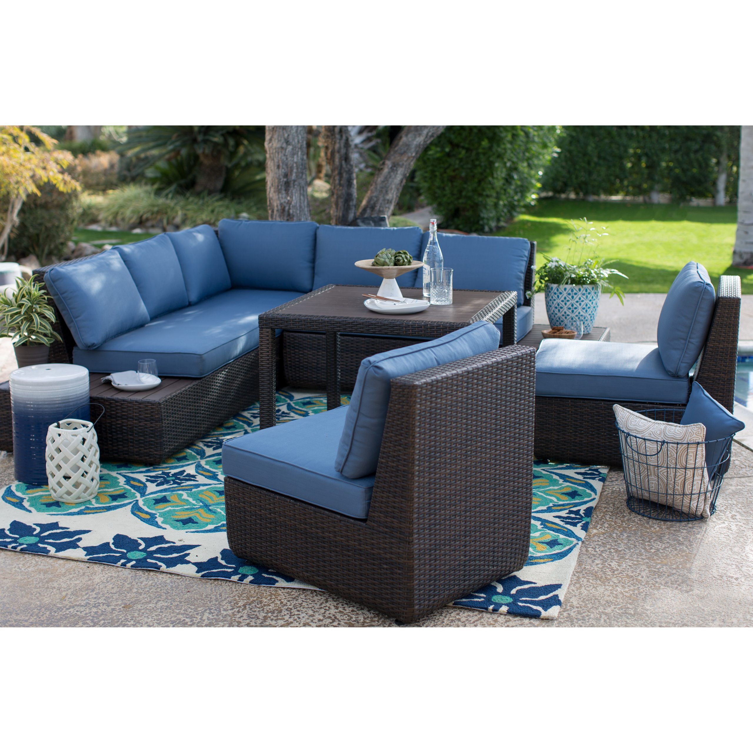 Latest Belham Living Luciana Bay All Weather Wicker Sofa Sectional Patio Pertaining To Outdoor Seating Sectional Patio Sets (View 6 of 15)