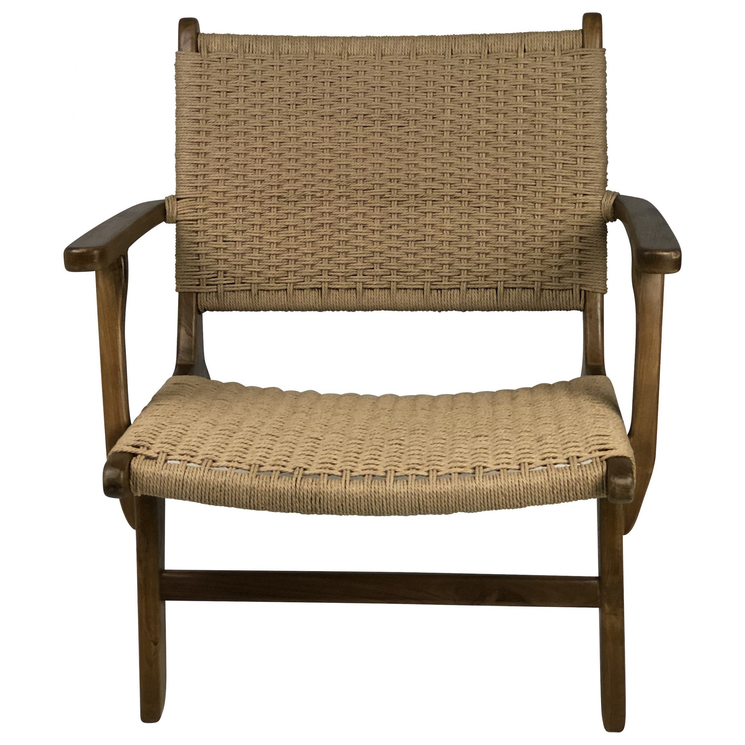 Latest Millie Outdoor Teak And Rope Lounge Chair With Regard To Metropolitan Outdoor Dining Chair Sets (View 3 of 15)