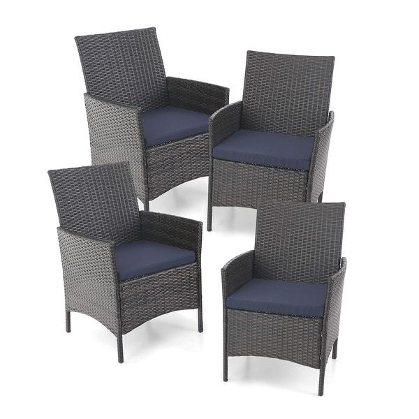 Latest Phi Villa Patio Rattan Chair Set Of 4, Outdoor Modern Pe Wicker Pertaining To Natural Woven Outdoor Chairs Sets (View 6 of 15)
