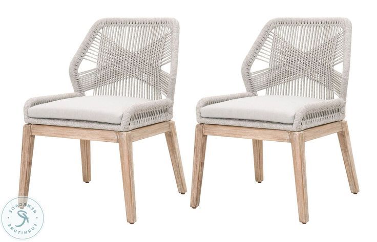 Loom Wicker Natural Gray Arm Chair Set Of 2 In  (View 13 of 15)