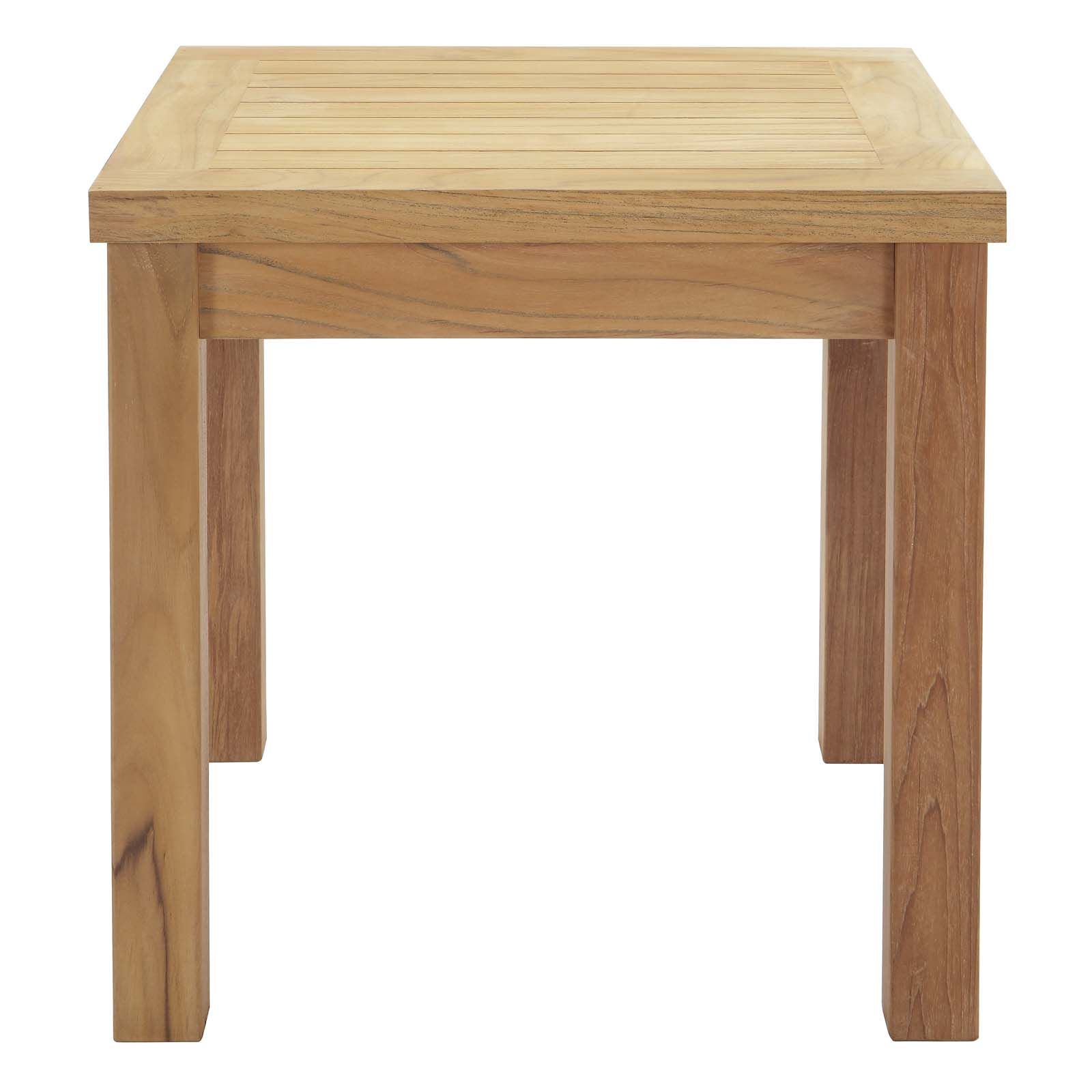 Marina Outdoor Patio Teak Side Table Natural Pertaining To Well Known Natural Wood Outdoor Side Tables (View 5 of 15)