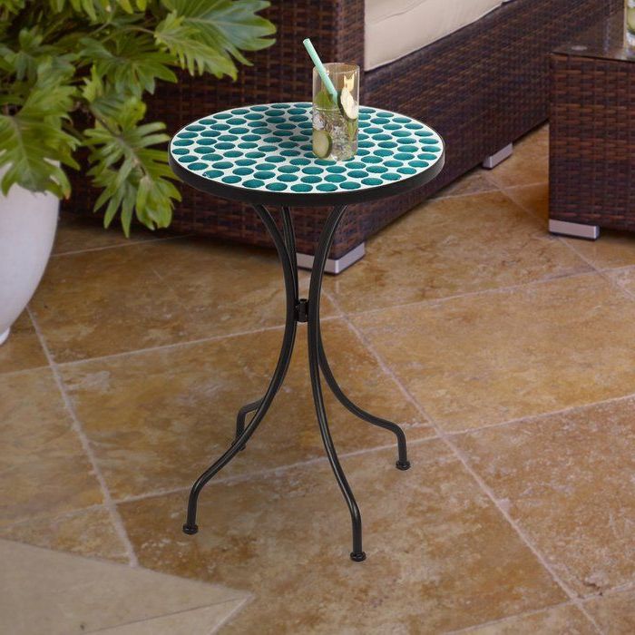 Metal Side Table, Outdoor Accent Table, Side (View 12 of 15)