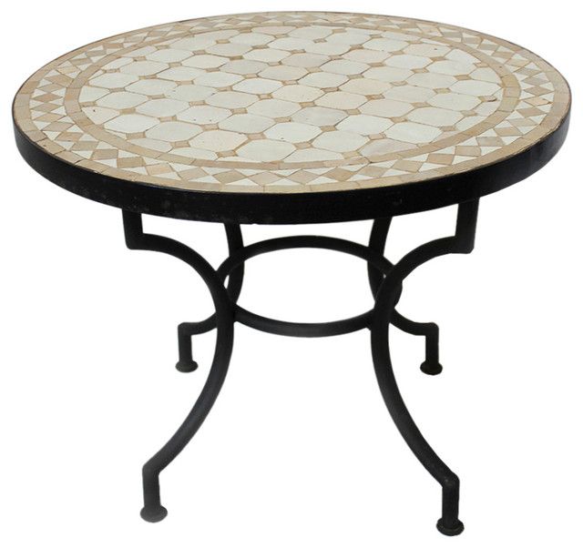 Mosaic Tile Top Round Side Tables Within Latest Round Mosaic Tile Side Table 24" – Traditional – Side Tables And End (View 15 of 15)