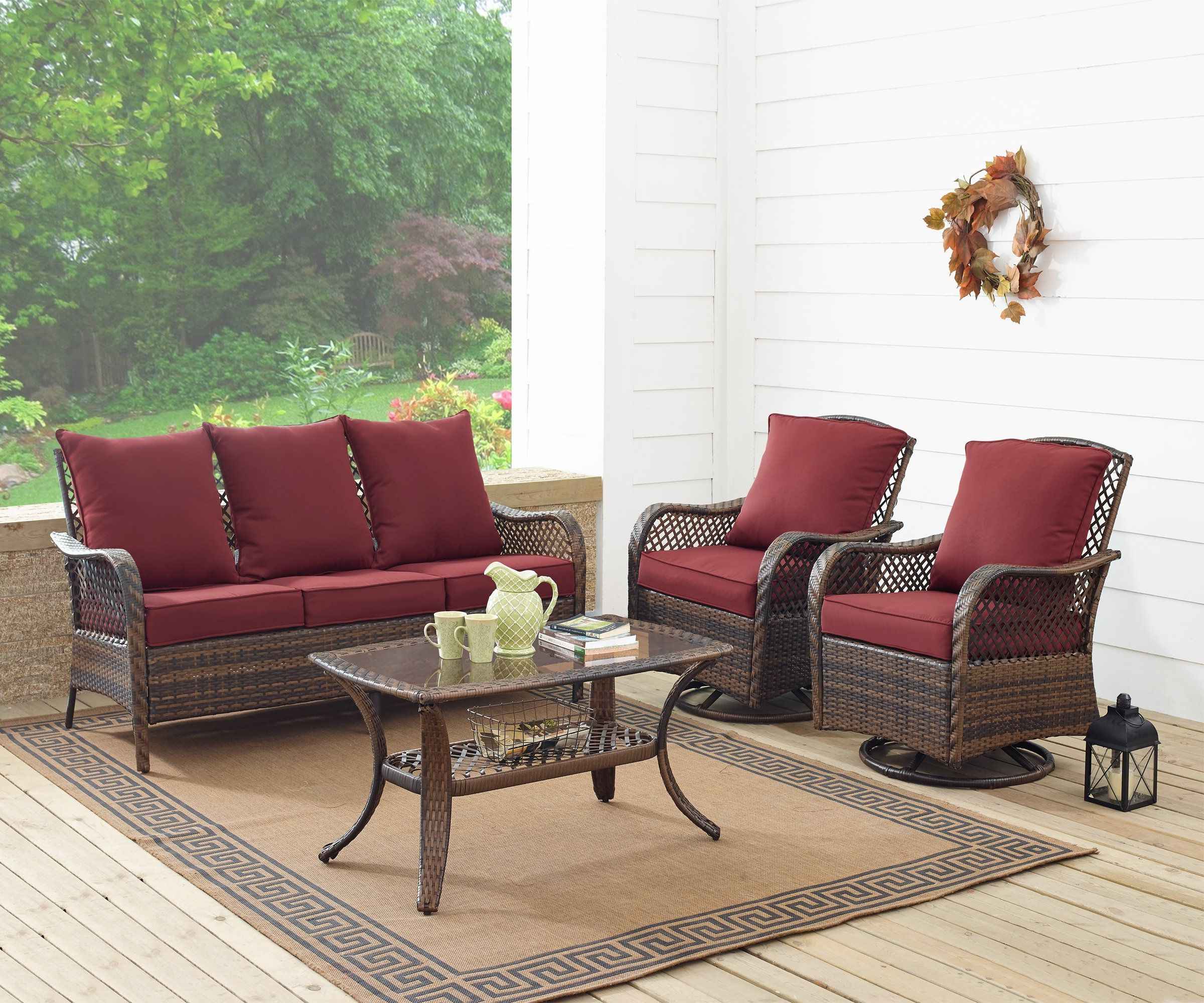 Most Current 2 Piece Outdoor Wicker Sectional Sofa Sets Within Ulax Patio Rattan Wicker Sofa 2 Piece Patio Set Red *** Learn More (View 15 of 15)