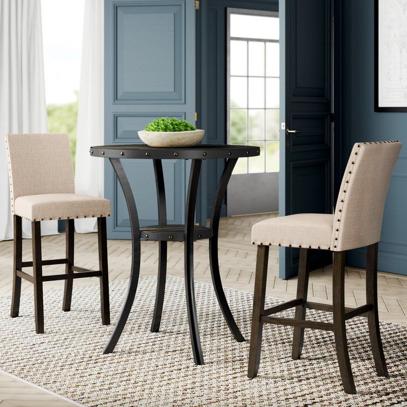 Most Current 3 Piece Bistro Dining Sets For Haysi 3 Piece Bar Height Dining Set (View 3 of 15)
