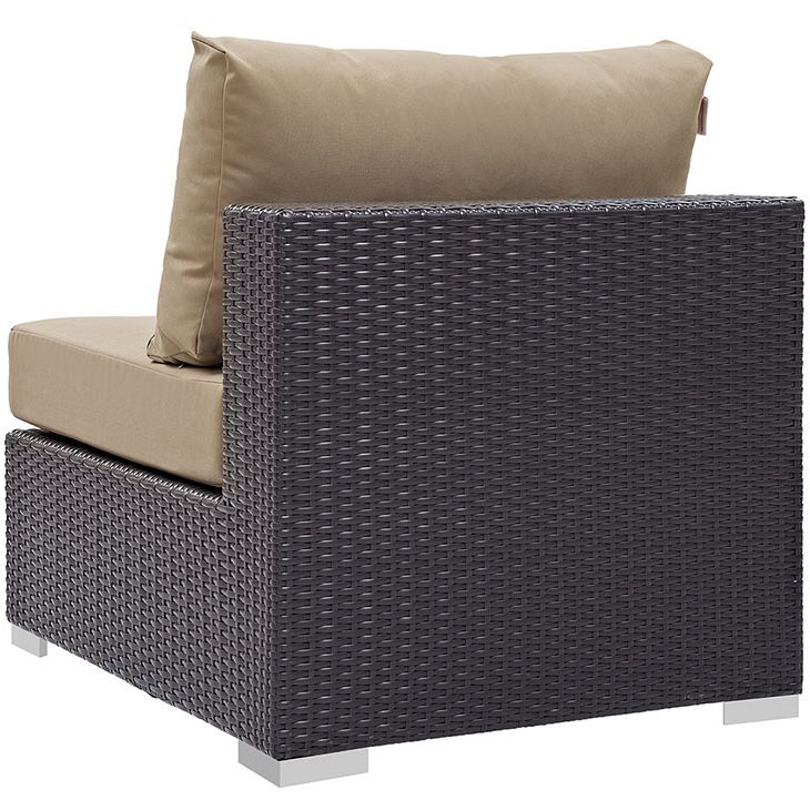 Most Current Convene Espresso/mocha Outdoor Patio Armless Chairmodway Inside Mocha Fabric Outdoor Wicker Armchair Sets (View 14 of 15)