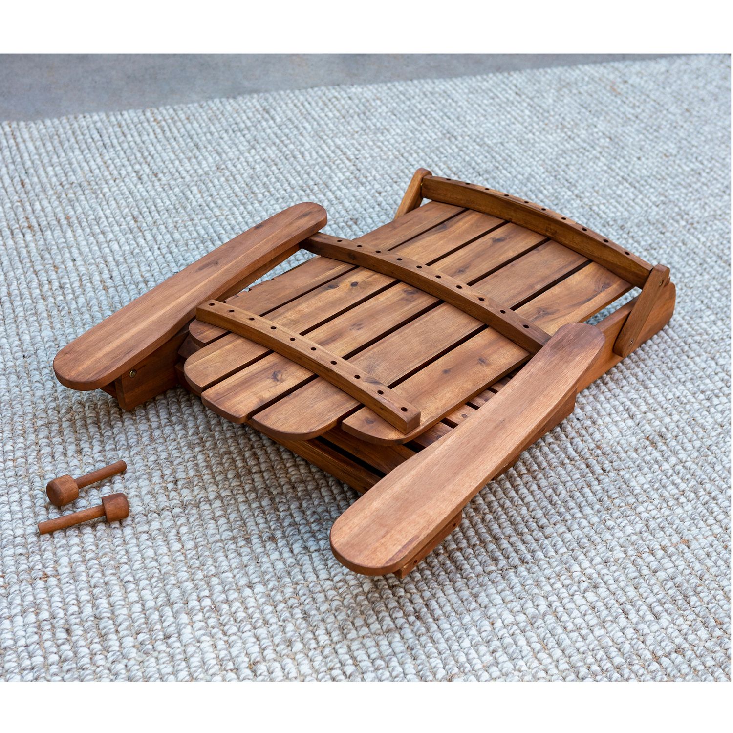 Most Current Natural Dark Oil Acacia Outdoor Arm Chairs Throughout Acacia Wood Adirondack Chair – Pier (View 3 of 15)