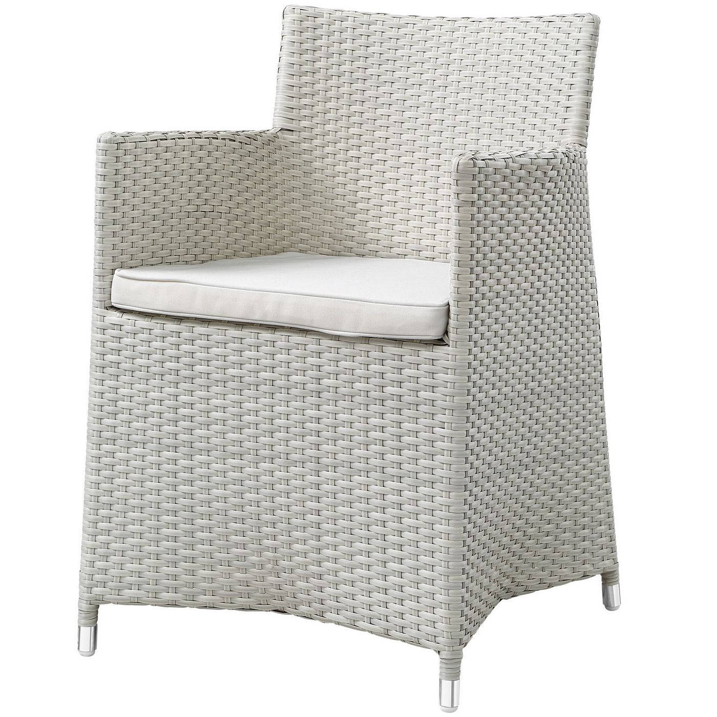 Most Current Outdoor Armchairs Inside Junction Modern Rattan Weaved Outdoor Patio Dining Armchair W/ Cushion (View 13 of 15)