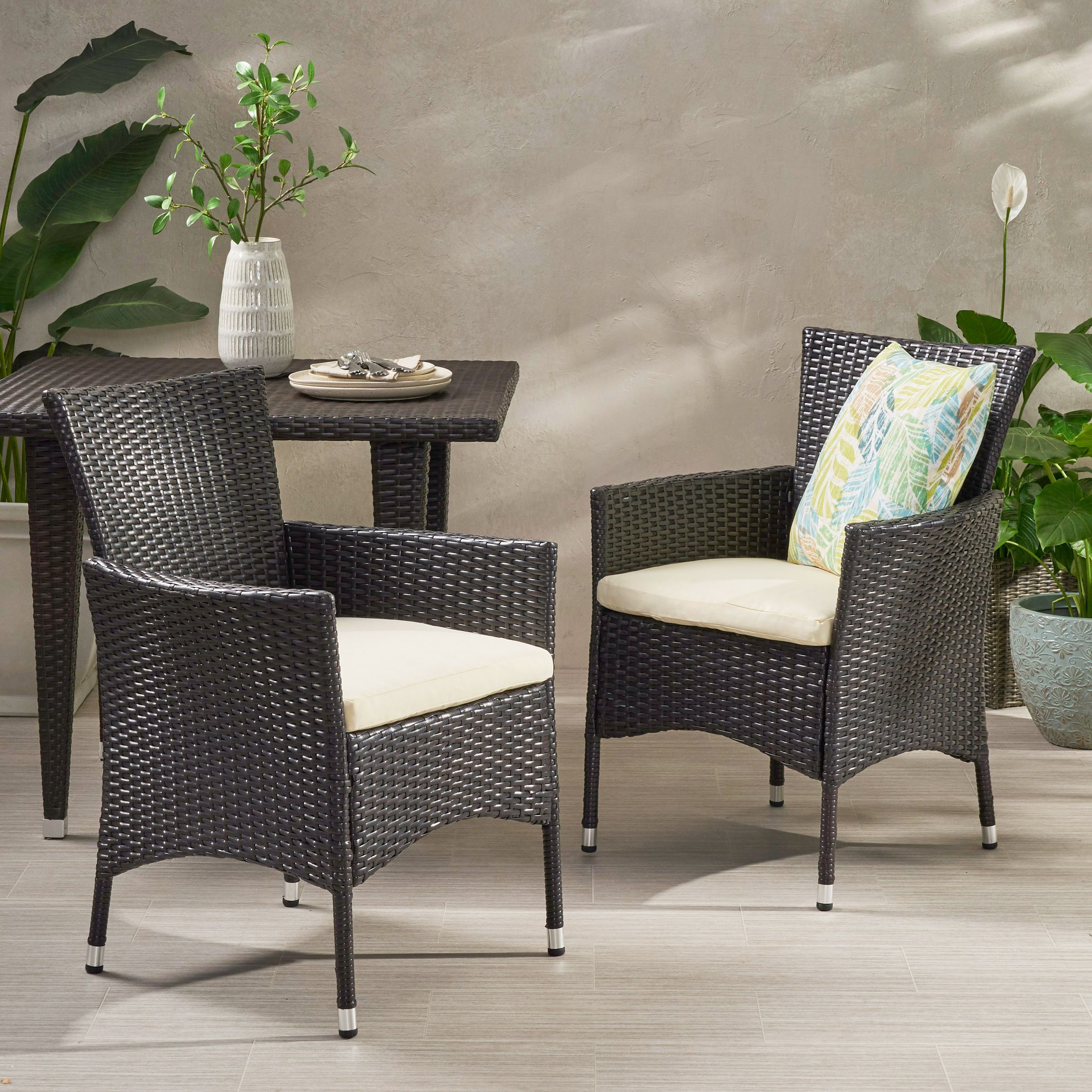 Most Popular Rattan Wicker Outdoor Seating Sets For Megan Wicker Dining Chair – Walmart – Walmart (View 1 of 15)