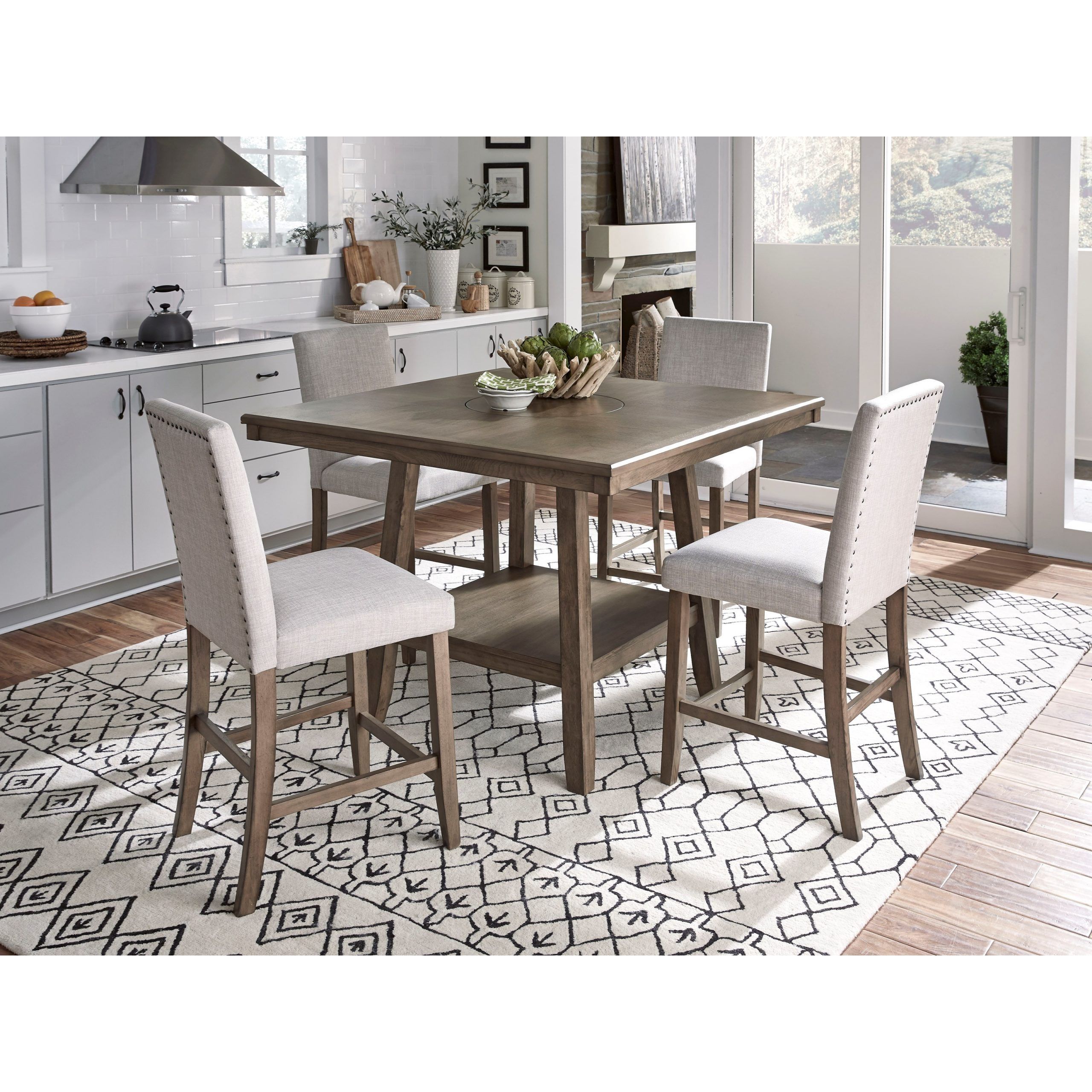 Most Popular Standard Furniture Halden Transitional 5 Piece Counter Height Dining Inside 5 Piece Cafe Dining Sets (View 1 of 15)