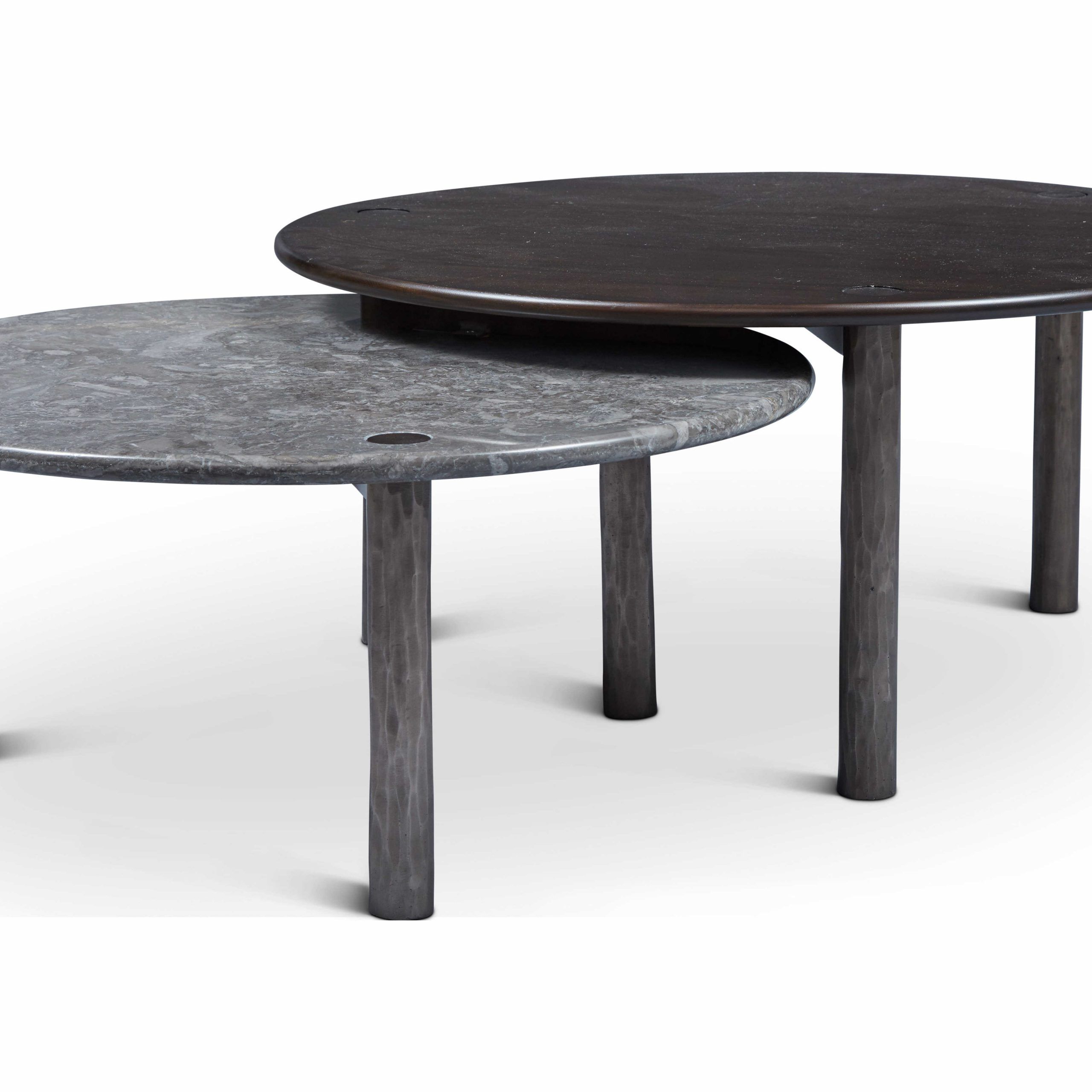 Most Popular Urbia Ovaltine / Gray 34'' Wide Round Dahlia Nesting Coffee Table (set In Gray Wood Outdoor Nesting Coffee Tables (View 4 of 15)
