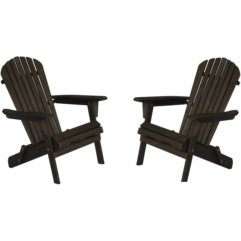 Most Recent Dark Wood Outdoor Chairs In W Unlimited Oceanic Wooden Patio Adirondack Chair In Dark Brown (set Of (View 4 of 15)
