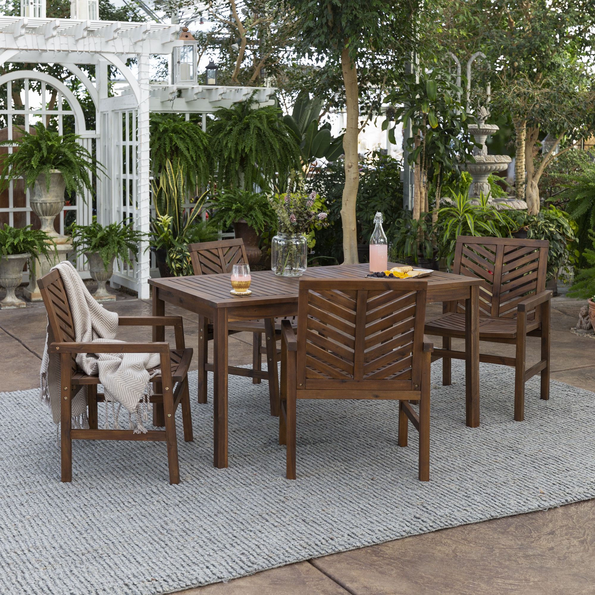 Most Recent Manor Park Outdoor Patio Dining Set, 5 Piece, Multiple Colors And Intended For 5 Piece Patio Dining Set (View 3 of 15)