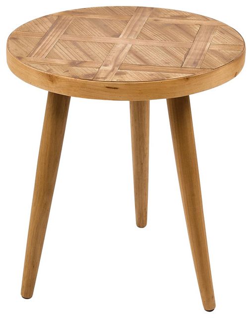 Most Recent Natural Wood Outdoor Side Tables For Natural Wood Patterned Round Side Table – Contemporary – Side Tables (View 12 of 15)