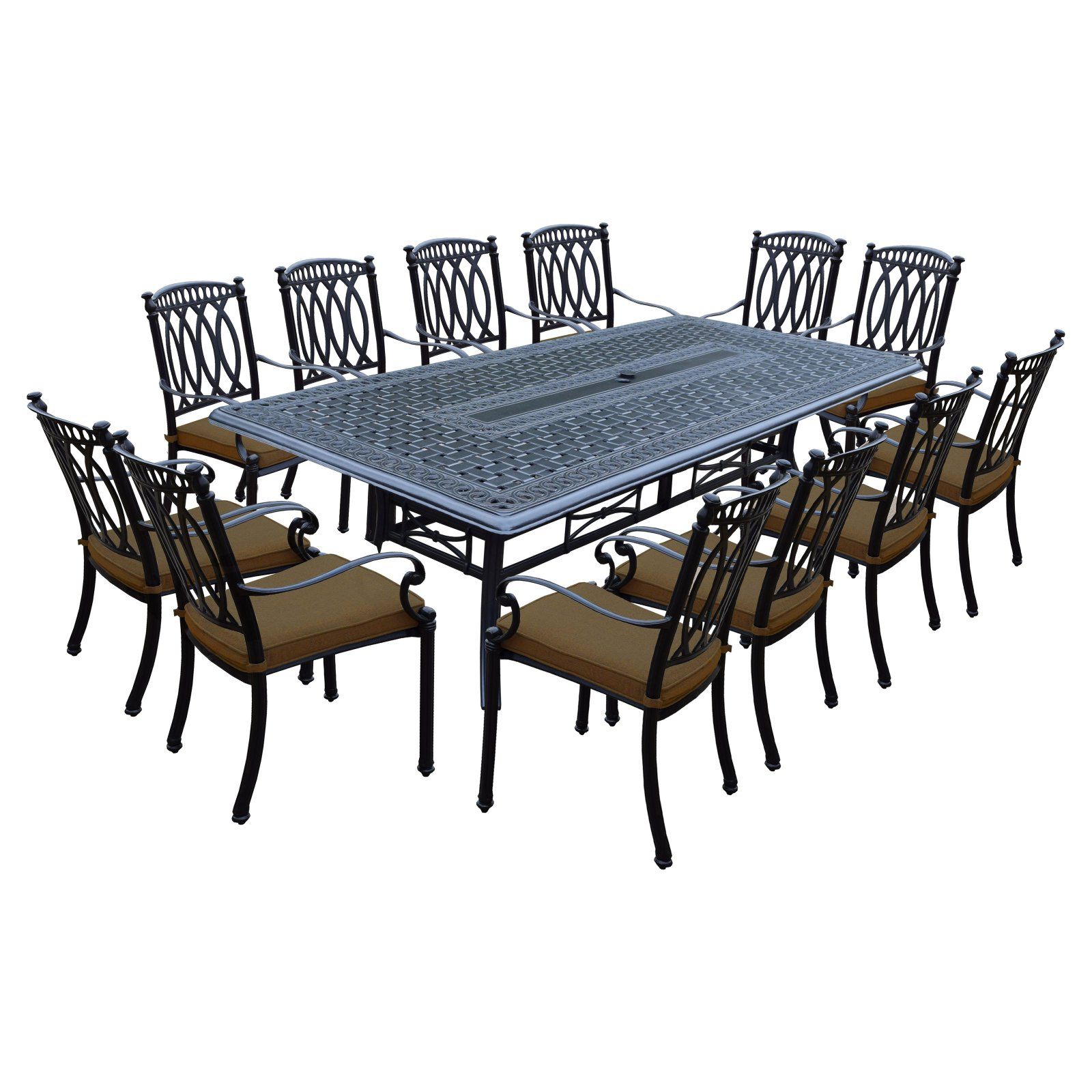 Most Recently Released 13 Piece Extendable Patio Dining Sets In Oakland Living Morocco Aluminum 13 Piece Patio Dining Set – Walmart (View 15 of 15)