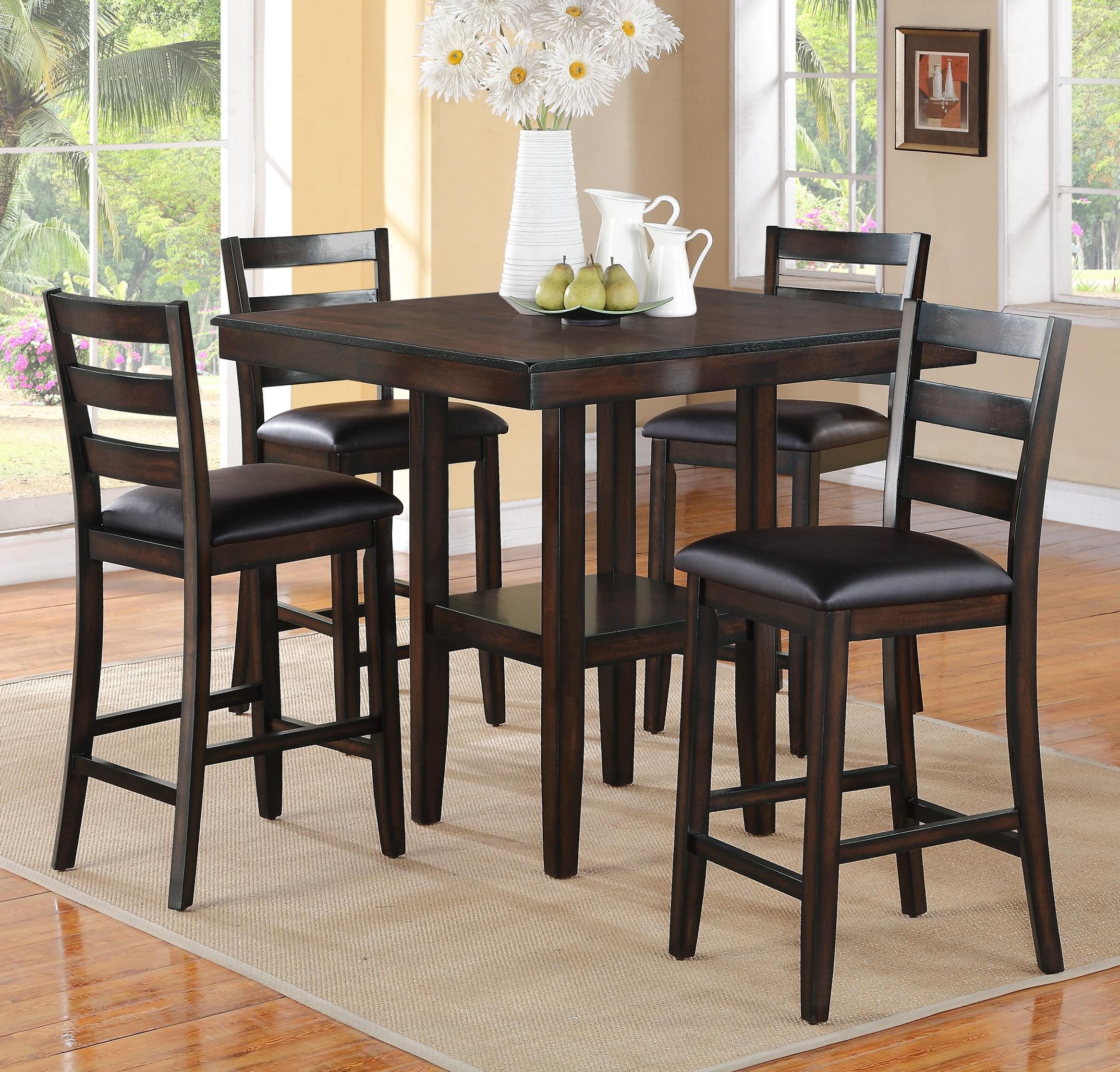Most Recently Released 5 Piece Cafe Dining Sets Pertaining To Crown Mark Tahoe 5 Piece Counter Height Table And Chairs Set (View 5 of 15)