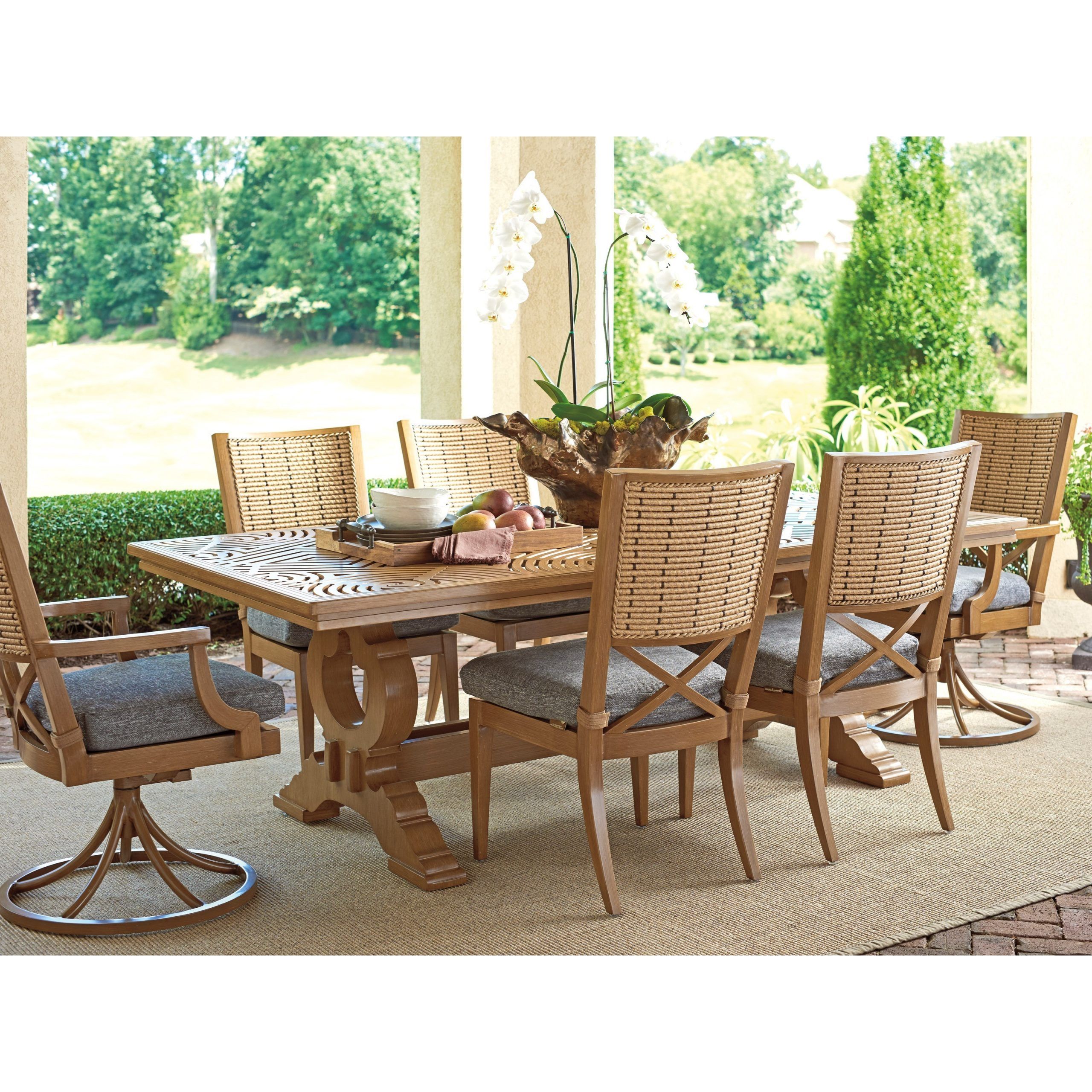 Most Recently Released Tommy Bahama Outdoor Living Los Altos Valley View 7 Piece Outdoor With Regard To 7 Piece Rectangular Patio Dining Sets (View 7 of 15)