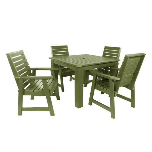 Most Up To Date Green 5 Piece Outdoor Dining Sets In Highwood The Weatherly Collection 5 Piece Green Frame Patio Set In The (View 8 of 15)
