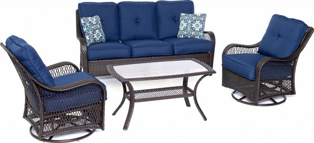 Most Up To Date Hanover Orleans 4 Piece Outdoor Conversation Set With Swivel Glider Chairs Inside 4 Piece Wicker Outdoor Seating Sets (View 6 of 15)
