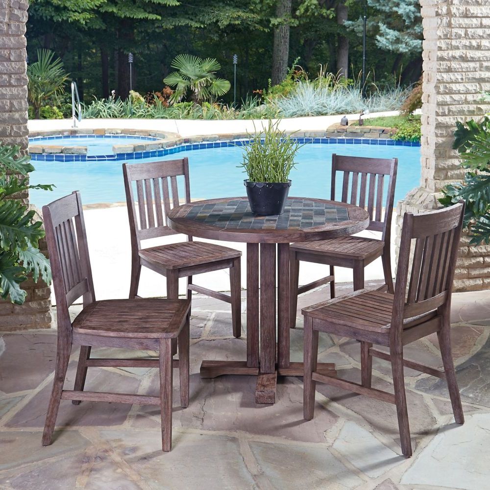 Most Up To Date Round 5 Piece Outdoor Dining Set For Home Styles Morocco 5 Piece Round Patio Dining Set With Arm Chairs (View 7 of 15)