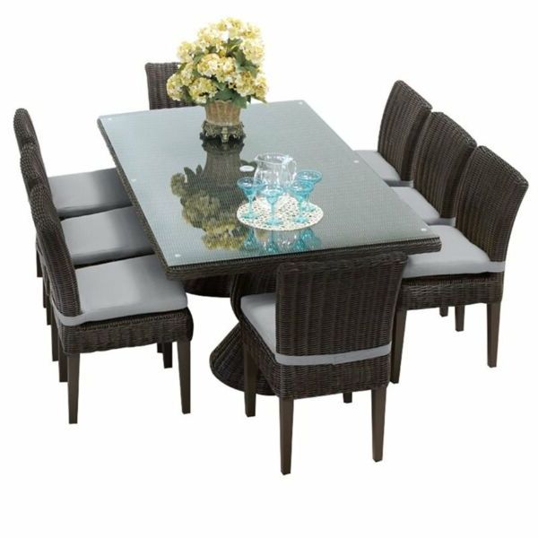 Most Up To Date Tk Classics Venice Rectangular Outdoor Patio Dining Table With 8 Pertaining To Armless Square Dining Sets (View 9 of 15)