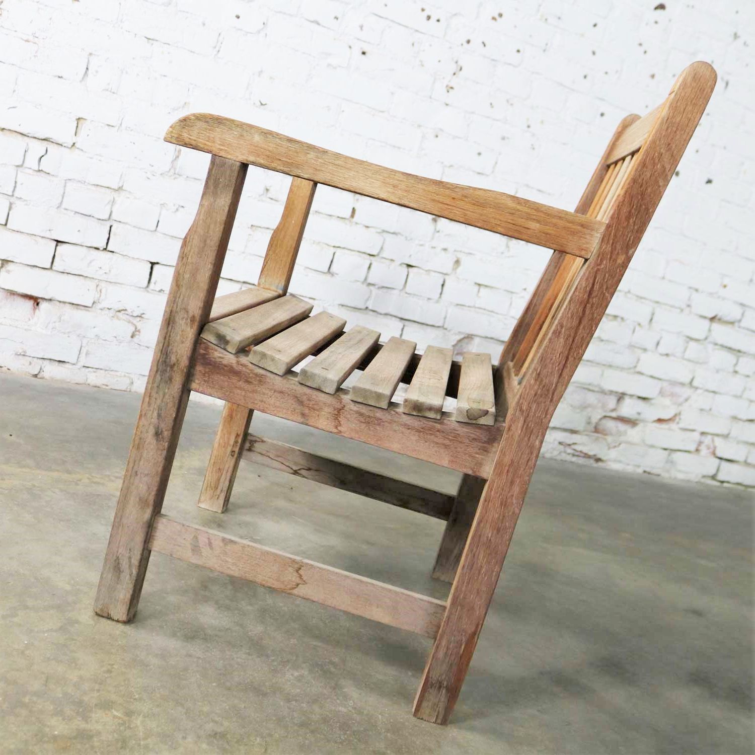 Most Up To Date Vintage Windsor Natural Teak Outdoor Armchair With Age Patina Inside Teak Outdoor Armchairs (View 3 of 15)