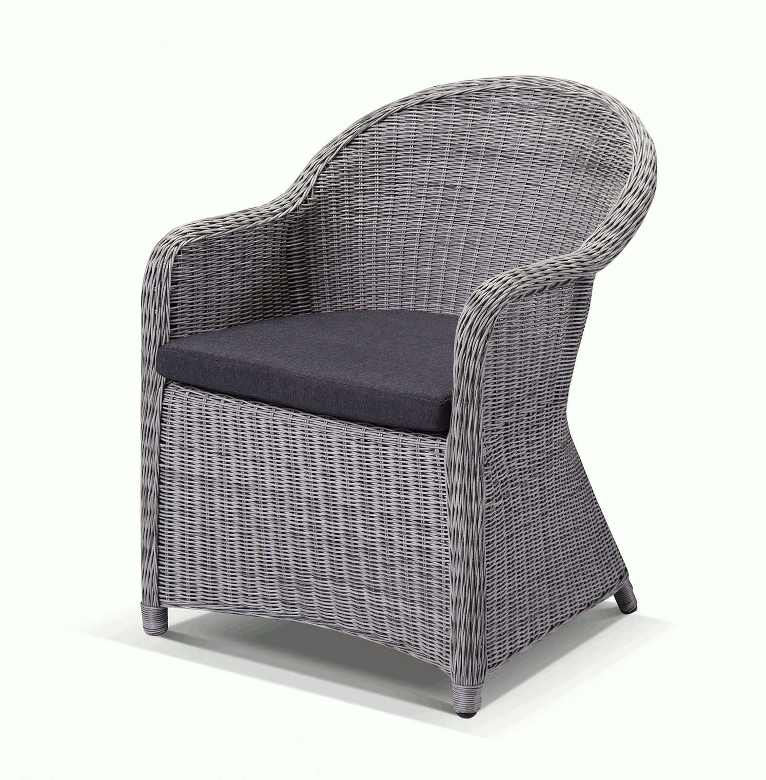 New Grey Outdoor Wicker Rattan Cane Dining Arm Chair Patio Cane Rattan For Favorite Rattan Wicker Outdoor Seating Sets (View 15 of 15)