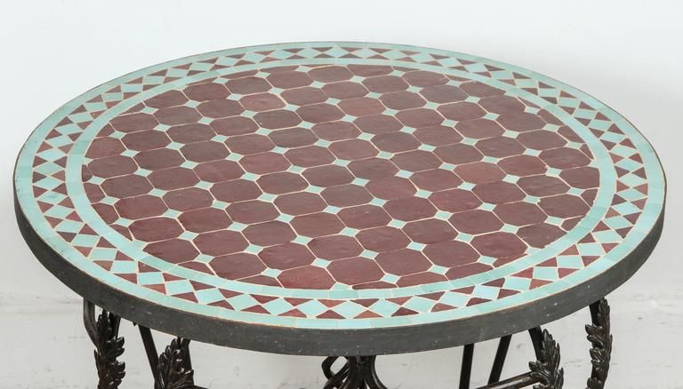 Newest Moroccan Round Mosaic Tile Side Table Indoor Or Outdoor At 1stdibs With Regard To Mosaic Tile Top Round Side Tables (View 7 of 15)