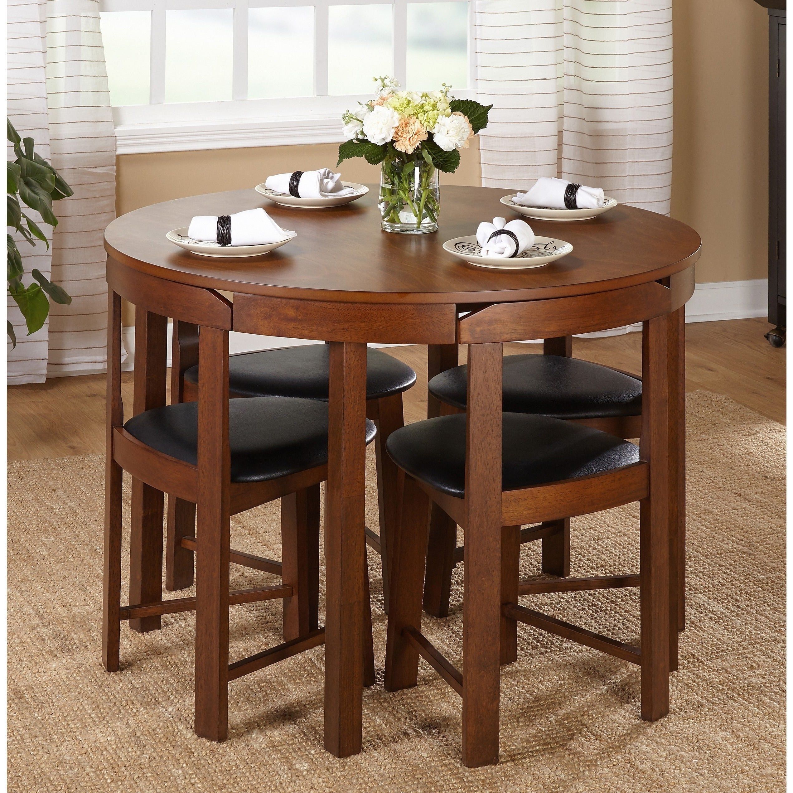 Newest Shop Harrisburg 5 Piece Tobey Compact Round Dining Set Free – Layjao In 5 Piece Round Dining Sets (View 10 of 15)