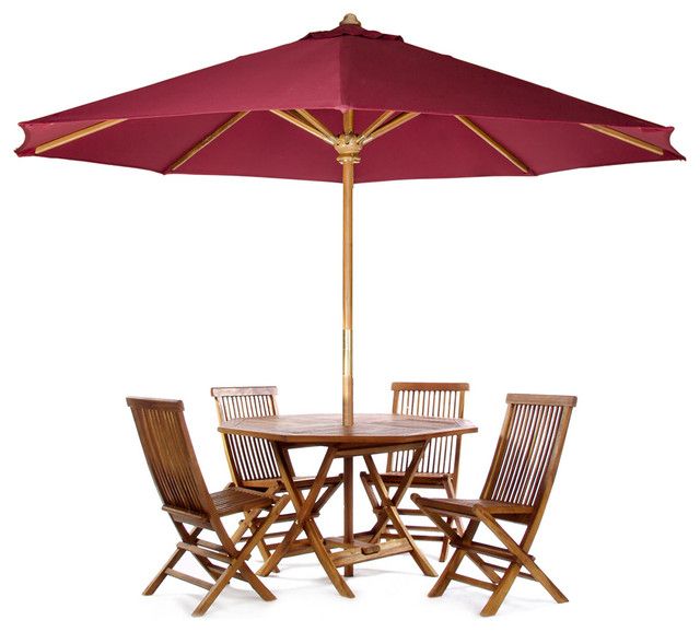 Octagonal Outdoor Dining Sets Throughout Newest 6 Piece Teak Octagon Table Set – Transitional – Outdoor Dining Sets (View 14 of 15)