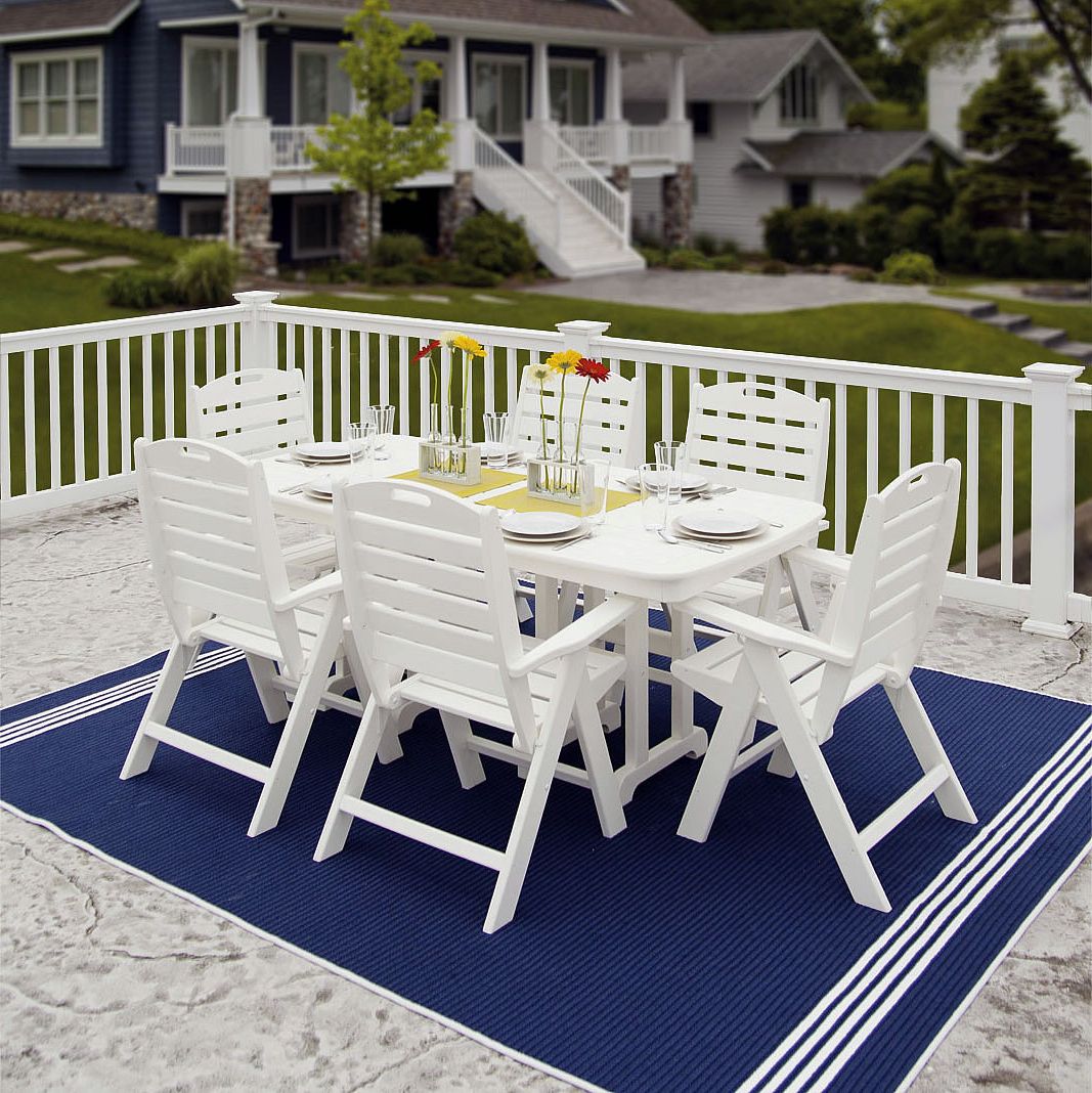 Off White Outdoor Seating Patio Sets With Regard To Widely Used Polywood Nautical 37 X 72 In Dining Table – Nautical Collection (View 4 of 15)