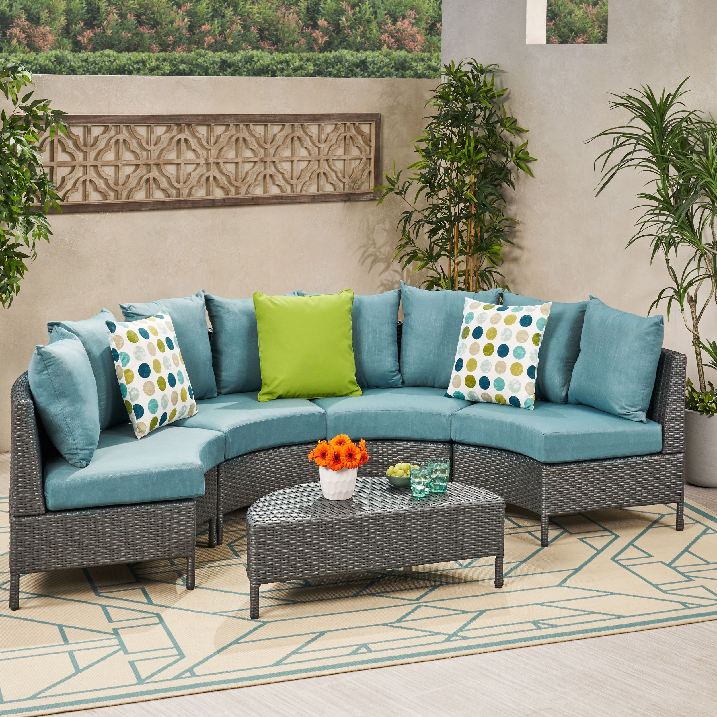 Outdoor Seating Sectional Patio Sets For Recent Hampton Outdoor 8 Seater Wicker Sectional Sofa Set With Cushions, Grey (View 2 of 15)