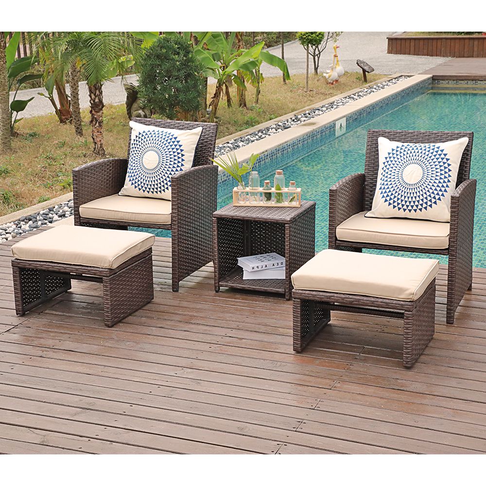 Outdoor Wicker Orange Cushion Patio Sets Throughout Preferred Oc Orange Casual Patio Conversation Set Balcony Furniture Set With (View 2 of 15)