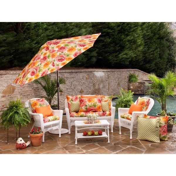Outdoor Wicker Orange Cushion Patio Sets With Regard To Famous Pillow Perfect Orange Outdoor Primro Wicker Seat Cushion (set Of  (View 9 of 15)