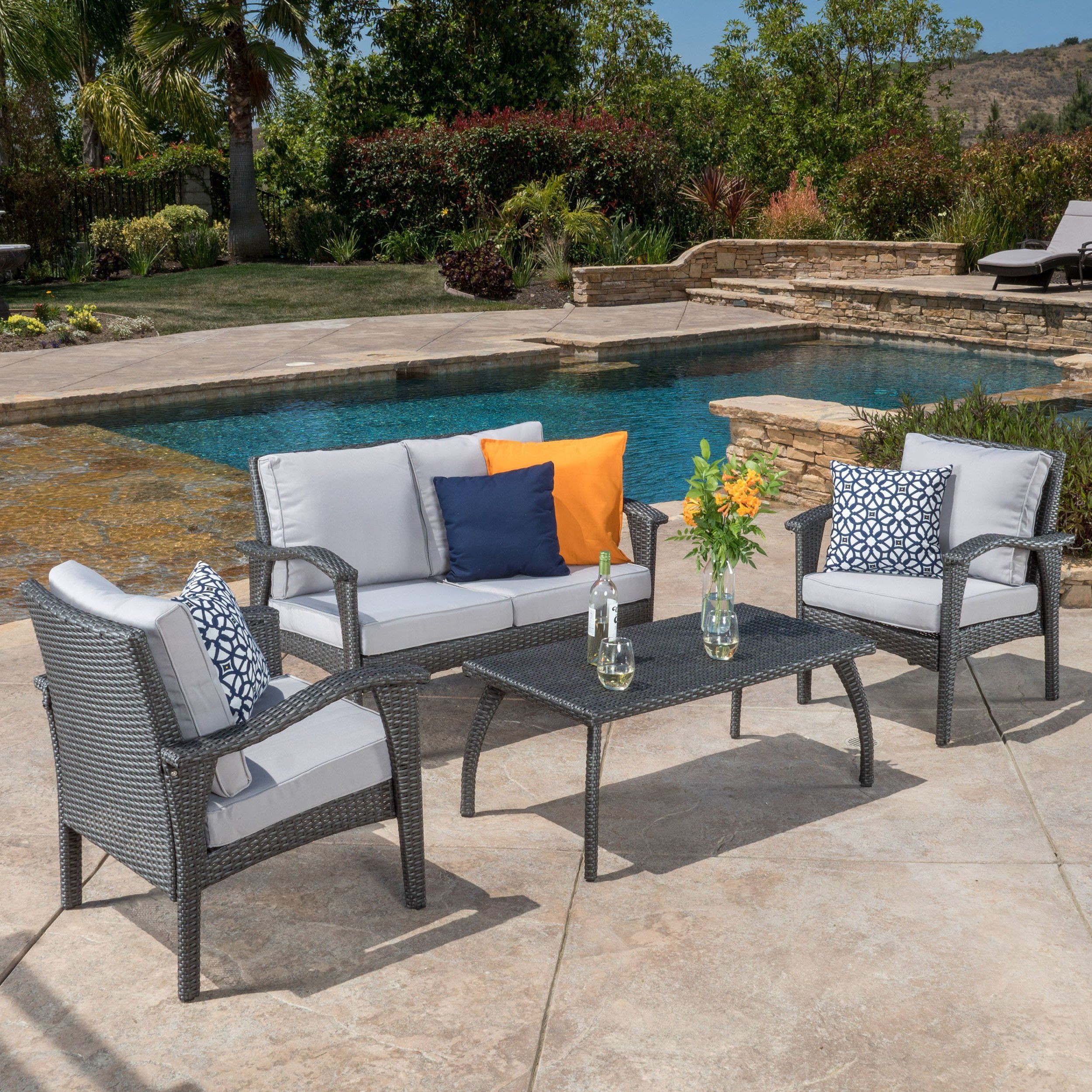 Outdoor With Regard To Wicker Beige Cushion Outdoor Patio Sets (View 6 of 15)