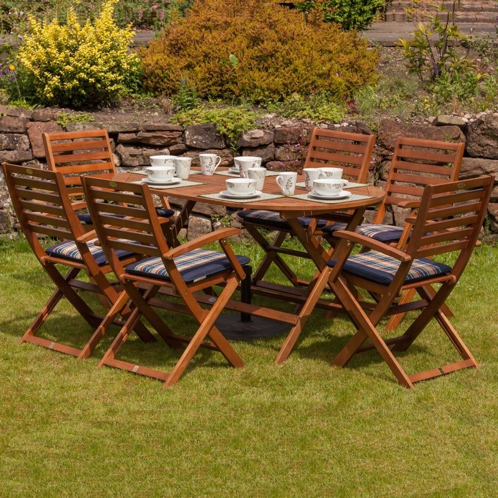 Oval 7 Piece Outdoor Patio Dining Sets Throughout Most Up To Date Royalcraft Torino 7 Piece Oval Dining Set (View 11 of 15)