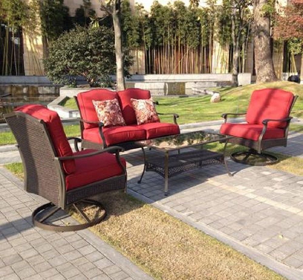 Patio Conversation Sets And Cushions Inside Well Known Better Homes And Gardens Powder Coated Steel With Cushions Providence  (View 10 of 15)