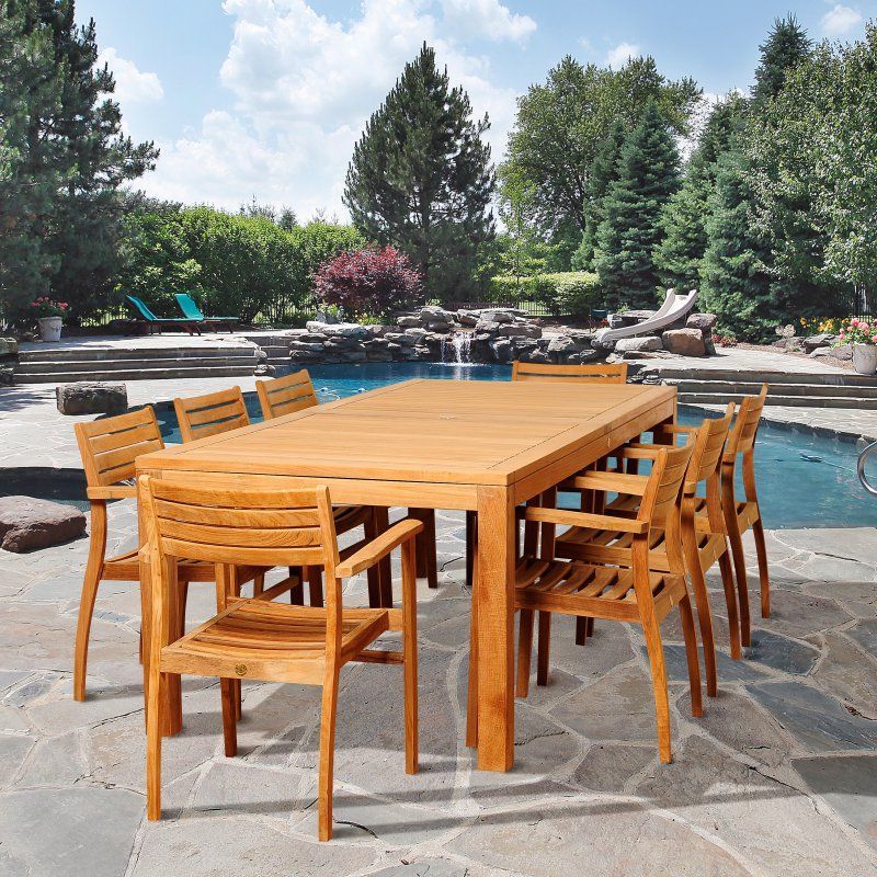 Patio Intended For 9 Piece Teak Outdoor Square Dining Sets (View 6 of 15)