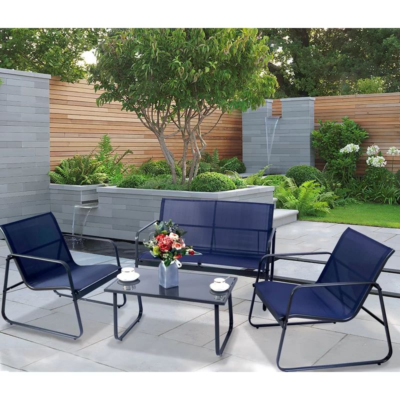 Patio, Outdoor Living Within Well Known 4 Piece Outdoor Patio Sets (View 14 of 15)