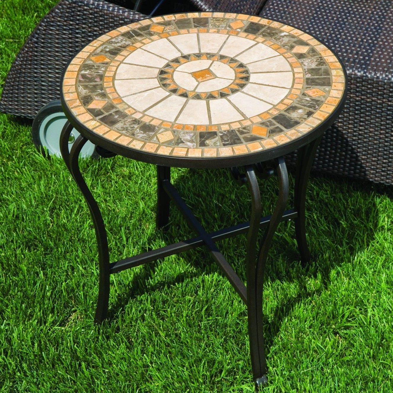 Patio Side Table, Mosaic Tile (View 1 of 15)