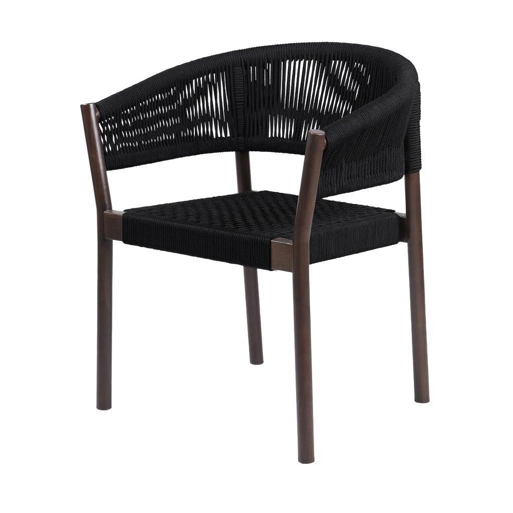 Popular Black Eucalyptus Outdoor Patio Seating Sets Intended For Doris Indoor Outdoor Dining Chair In Dark Eucalyptus Wood With Black (View 3 of 15)