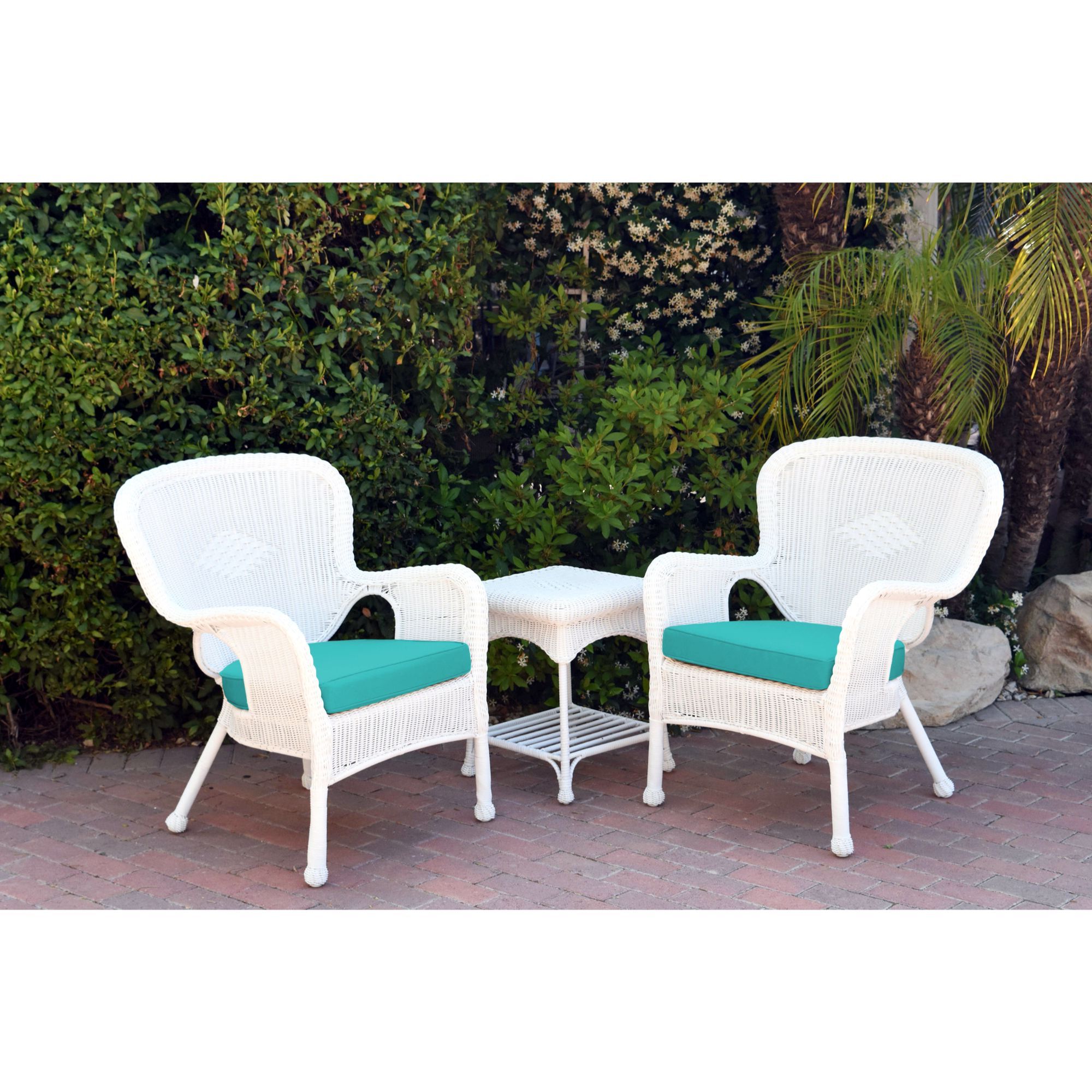Preferred 3 Piece White Resin Wicker Outdoor Furniture Patio Conversation Set Pertaining To Green Rattan Outdoor Rocking Chair Sets (View 13 of 15)