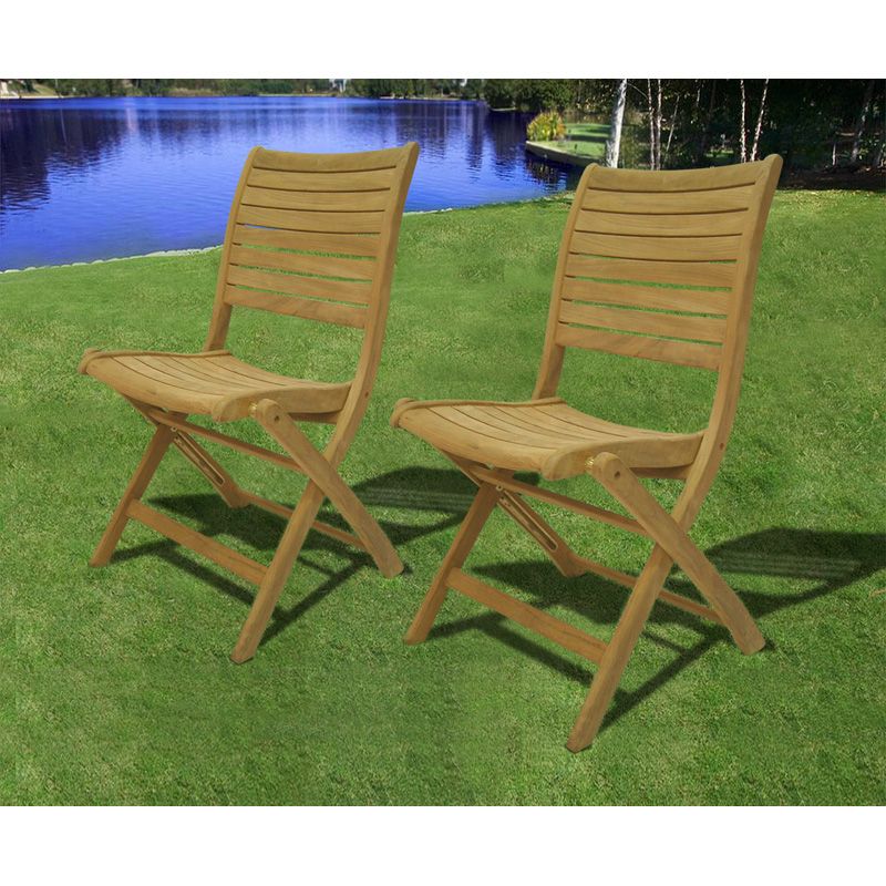 Preferred Amazonia Dublin Teak Folding Chairs – Set Of 2 – Outdoor Dining Chairs In Teak Outdoor Folding Chairs Sets (View 11 of 15)