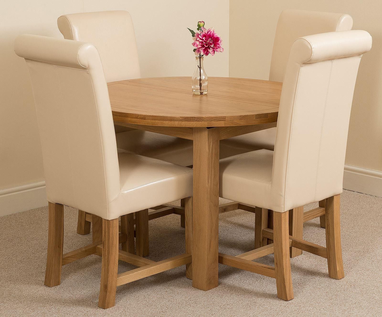 Preferred Edmonton Solid Oak Extending Oval Dining Table With 4 Washington Dining Regarding Extendable Oval Dining Sets (View 1 of 15)