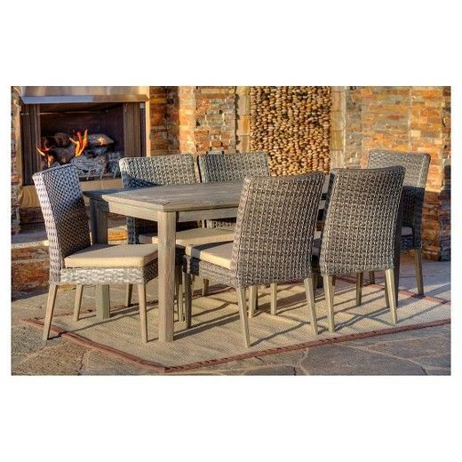 Recent Distressed Wicker Patio Dining Set With The Winchester 7 Piece Patio Set Is A True Showpiece For Any Outdoor (View 11 of 15)