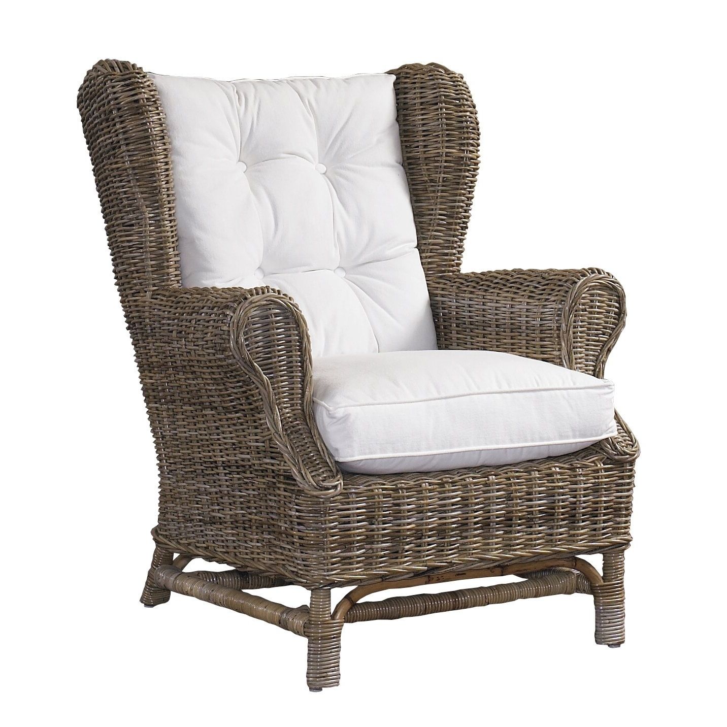 Recent Fabric Outdoor Wicker Armchairs In High Back Wicker Arm Chair – Ideas On Foter (View 4 of 15)