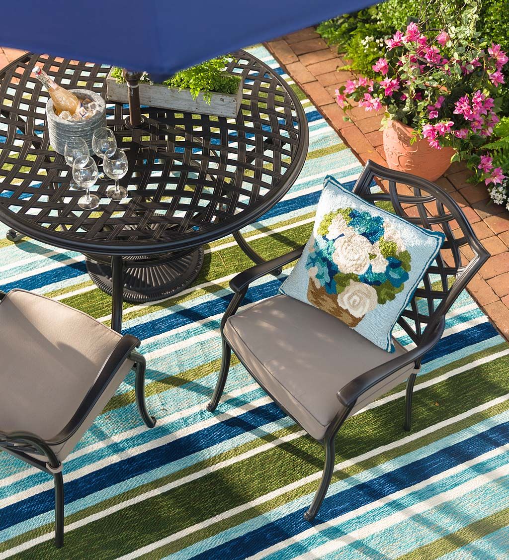 Recent Park Grove Cast Aluminum Outdoor 5 Piece Dining Set With Cushions For Patio Dining Sets With Cushions (View 15 of 15)