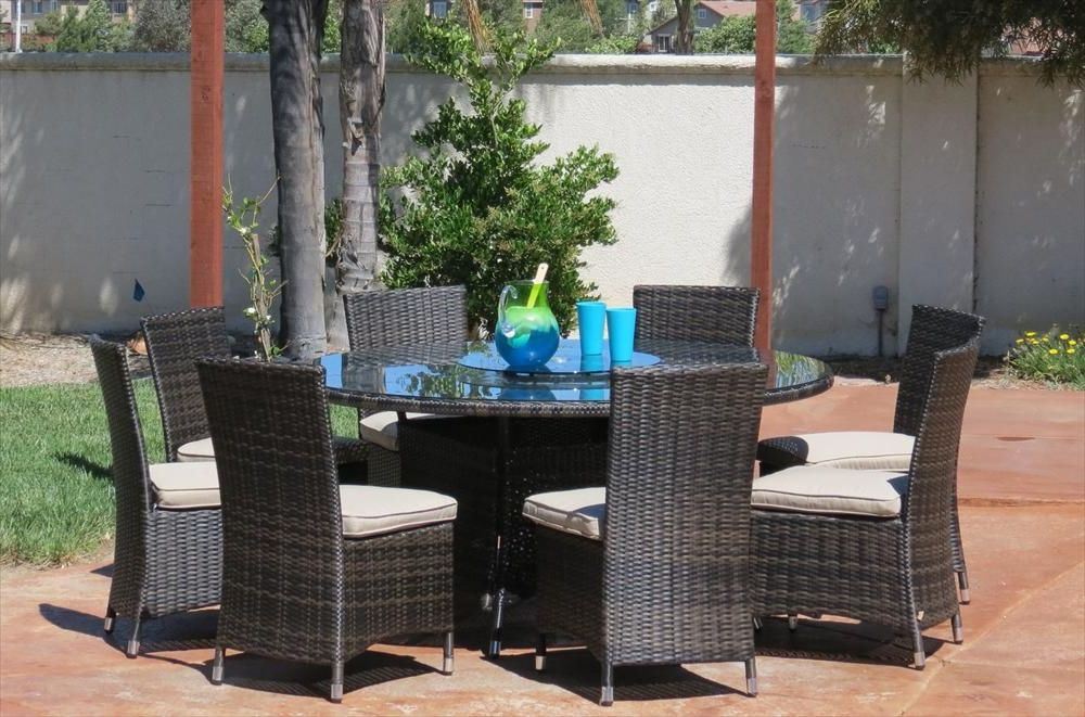 Recent Wicker Square 9 Piece Patio Dining Sets With Regard To Builddirect®: Kontiki Dining Sets – Wicker Large (ideal For 8 Or More (View 11 of 15)