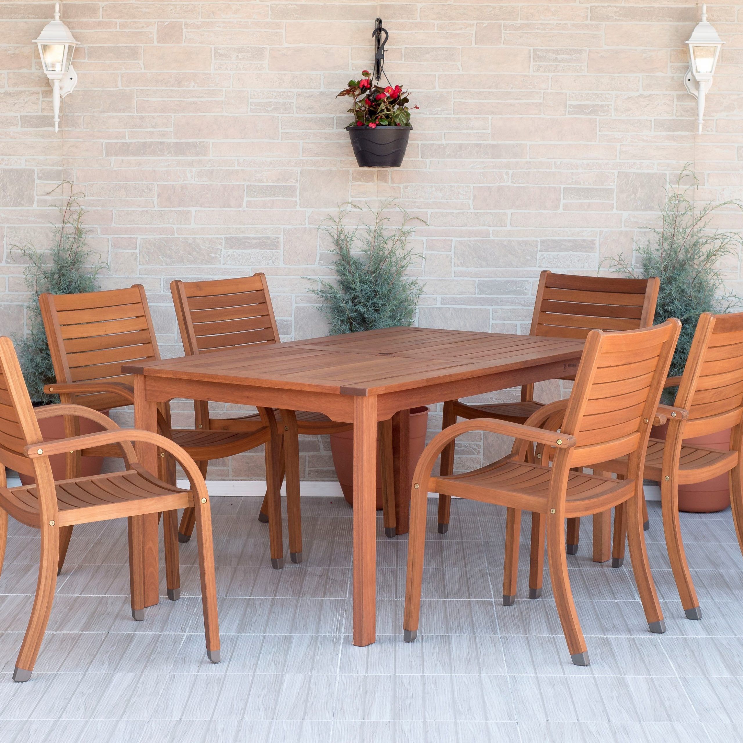 Rectangular 7 Piece Patio Dining Sets With Regard To Widely Used Amazonia Arizona 7 Piece Patio Rectangular Table Dining Set (View 3 of 15)